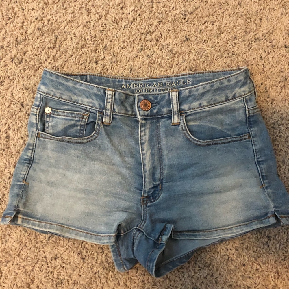 American Eagle Light High Waisted Denim Shorts